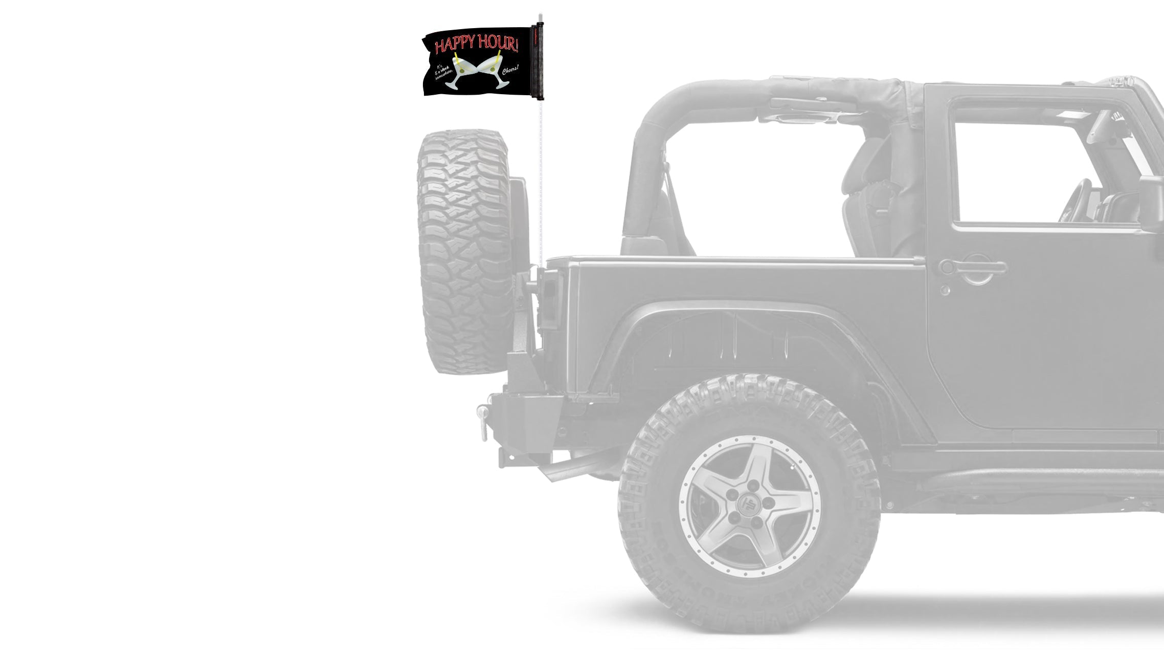Happy Hour Martinis 12"x18" Forever Wave Flag for Jeep Wrangler CJ-7 and CJ-8 1976-1986