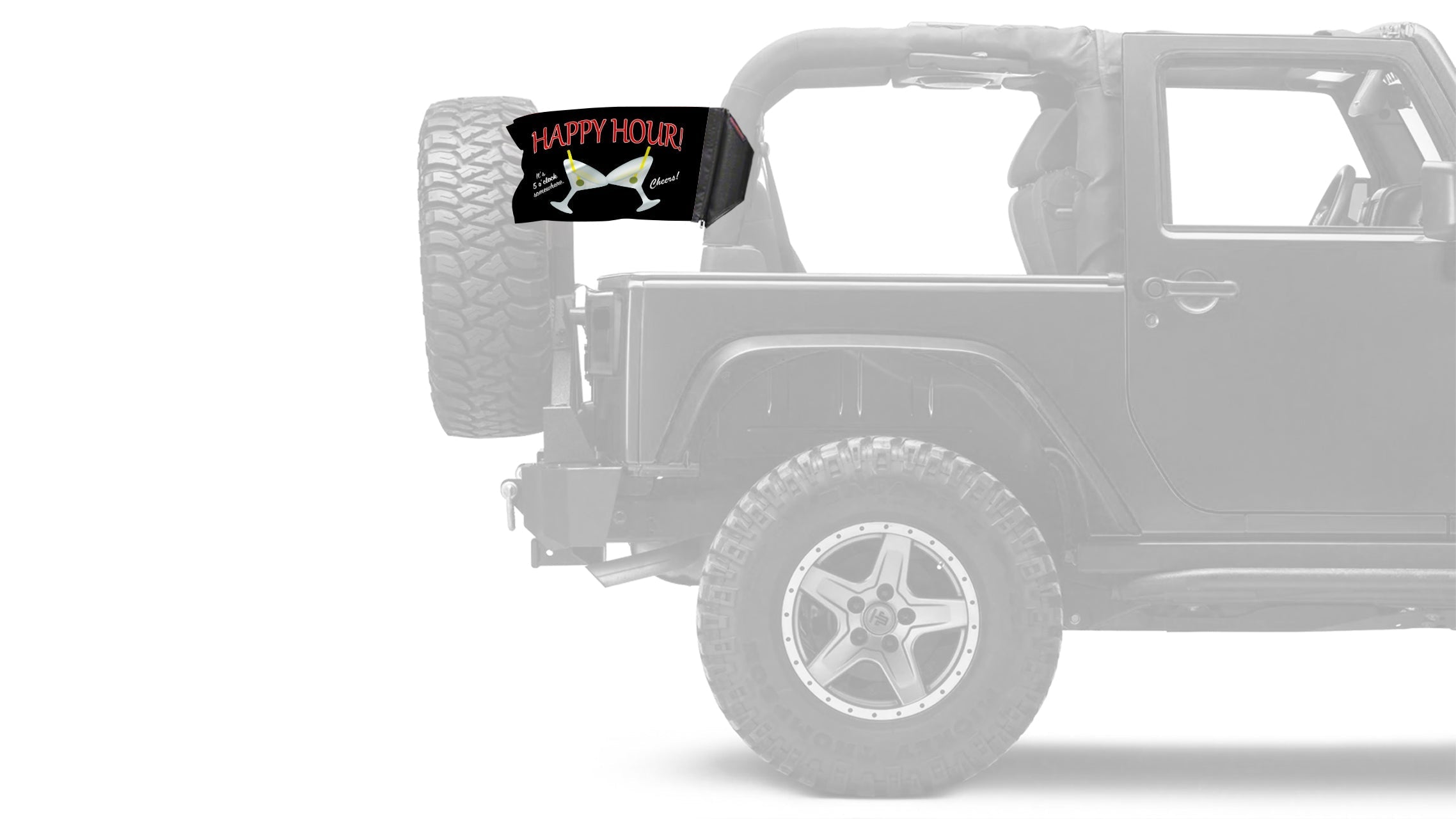 Happy Hour Martinis 12"x18" Forever Wave Flag for Jeep Wrangler JK 2-Door 2007-2018