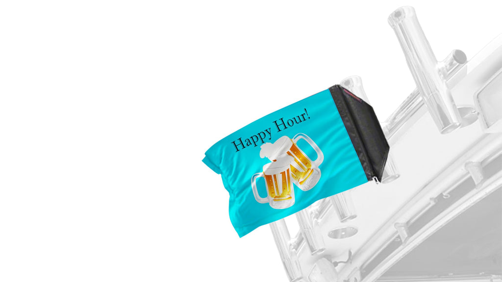 Happy Hour Beers 12"x18" Forever Wave Flag for Boats
