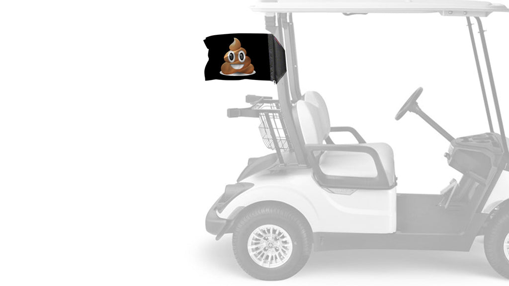 Emoji Poop 12"x18" Forever Wave Flag for Golf Carts