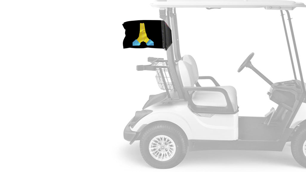Emoji Praying Hands 12"x18" Forever Wave Flag for Golf Carts