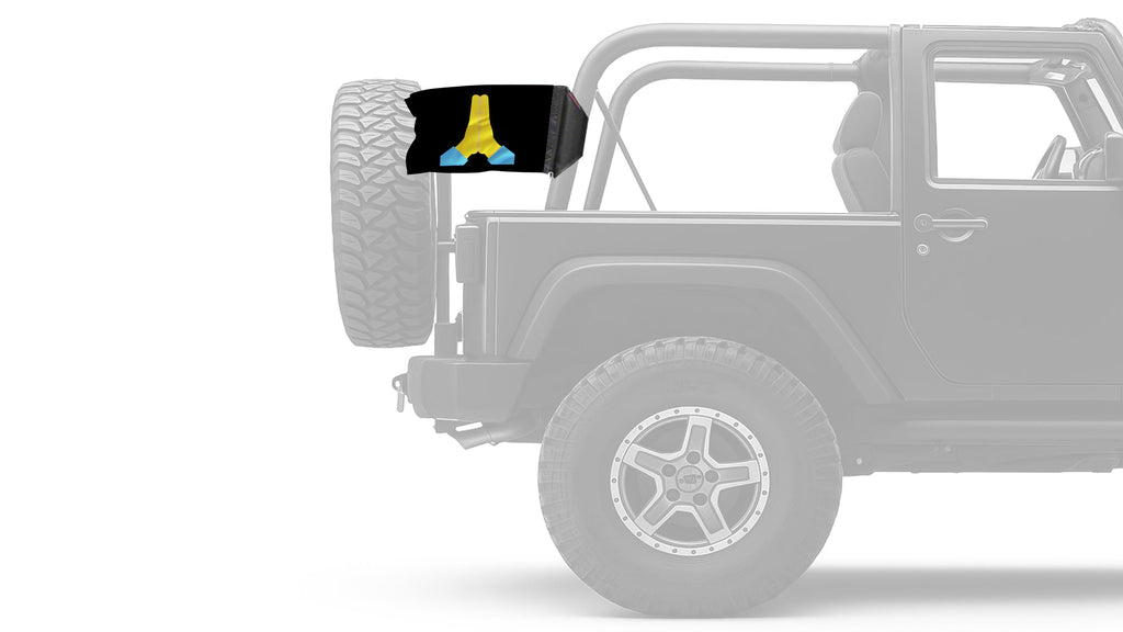 Emoji Praying Hands 12"x18" Forever Wave Flag for Jeep Wrangler YJ 1986-1995