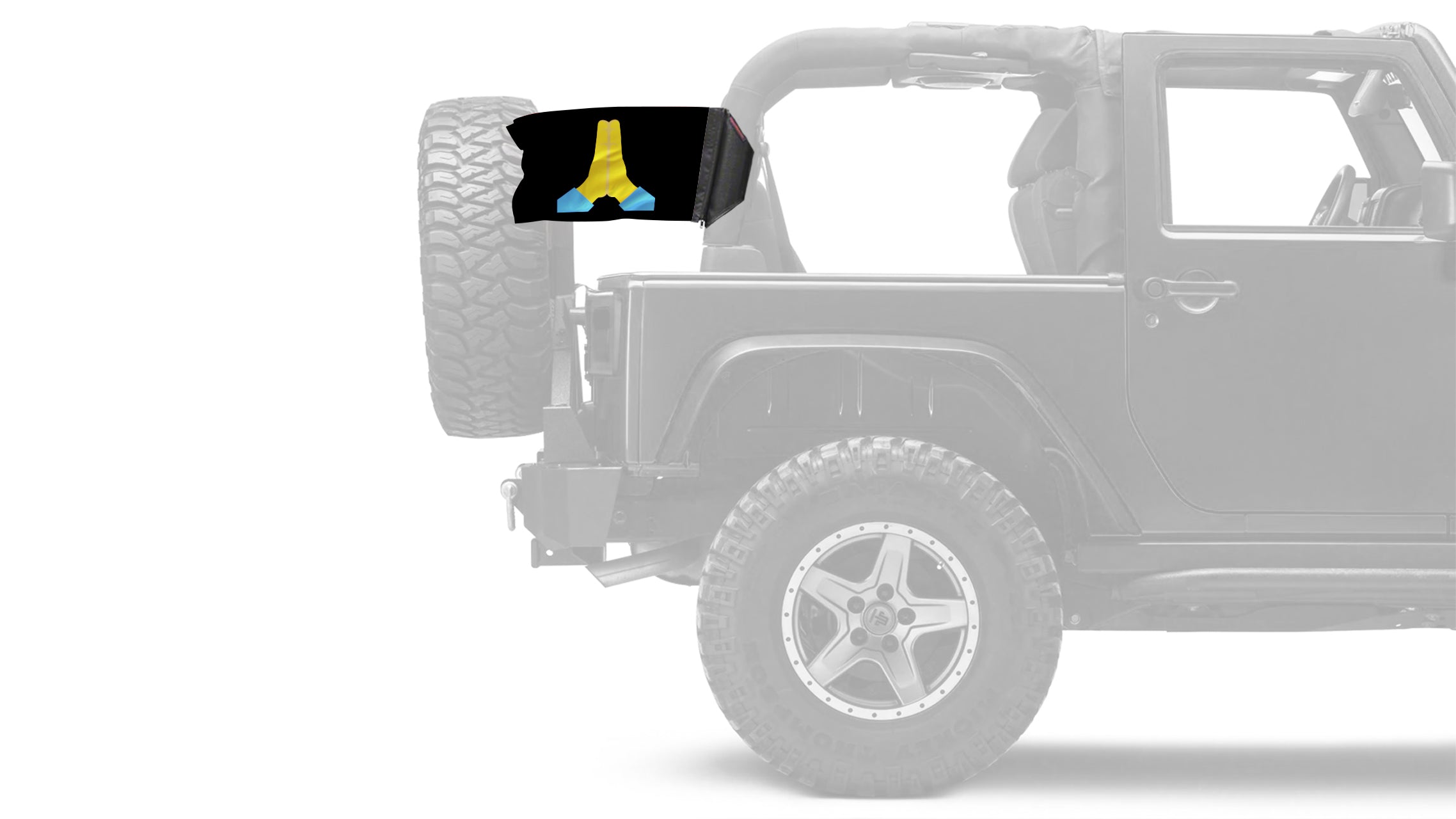Emoji Praying Hands 12"x18" Forever Wave Flag for Jeep Wrangler YJ 1986-1995