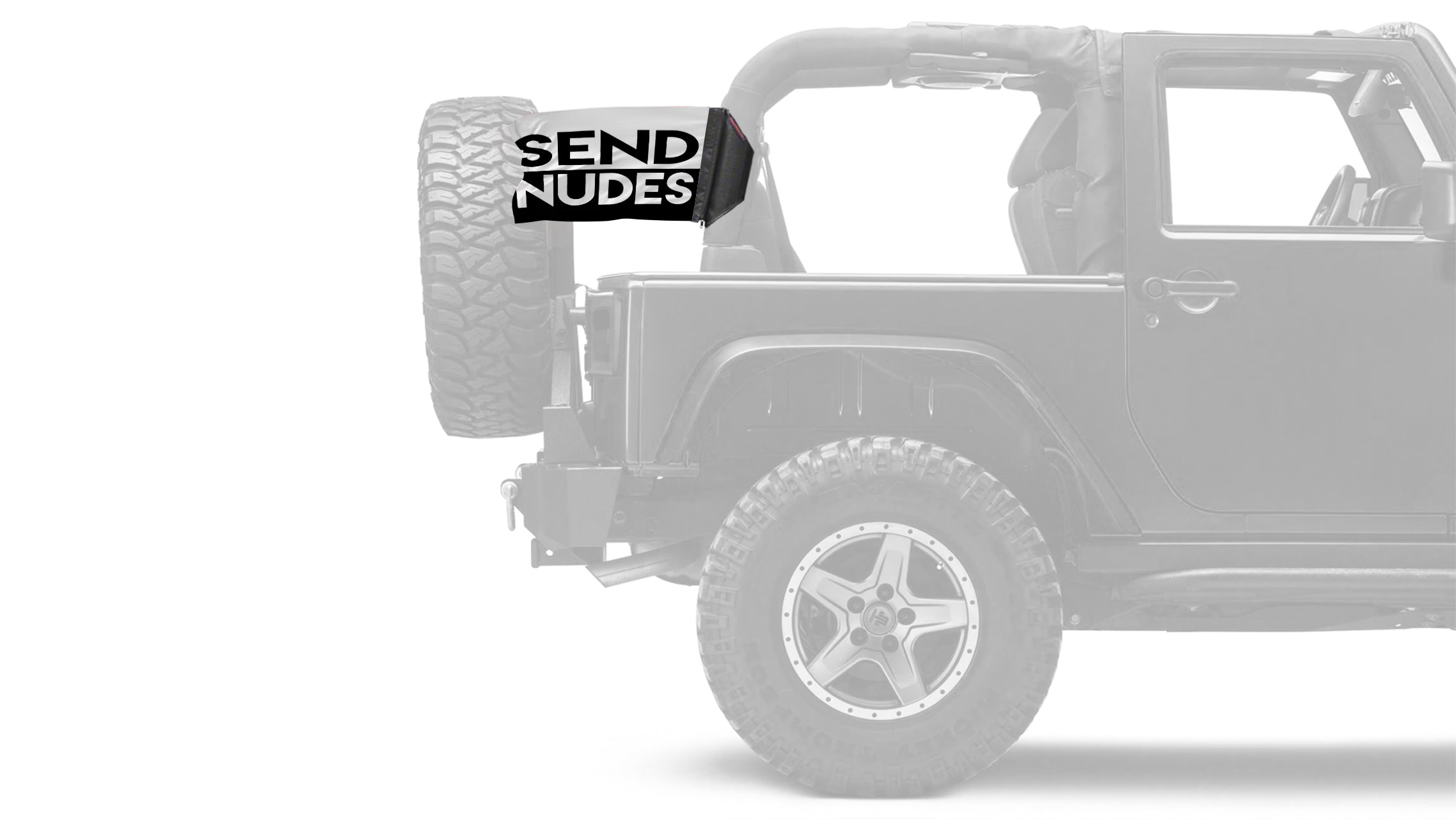 Send Nudes 12"x18" Forever Wave Flag for Jeep Wrangler JK 2-Door 2007-2018