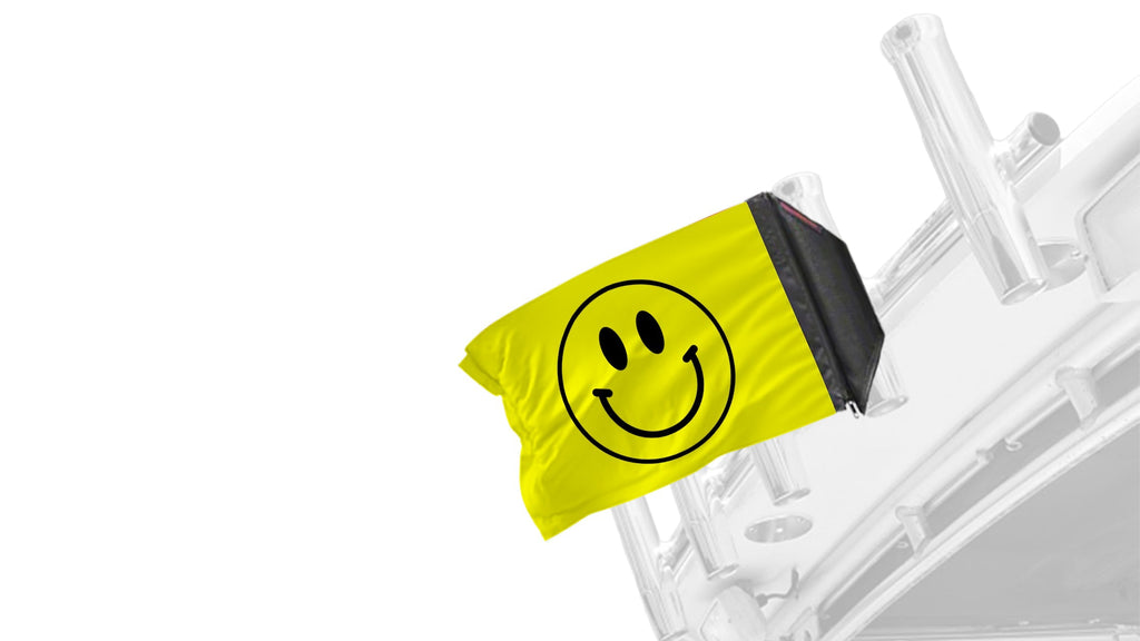 Smiley Face 12"x18" Forever Wave Flag for Boats