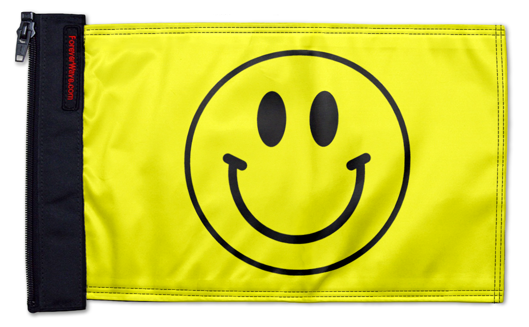 Smiley Face 12"x18" Forever Wave Flag for Jeep Wrangler YJ 1986-1995