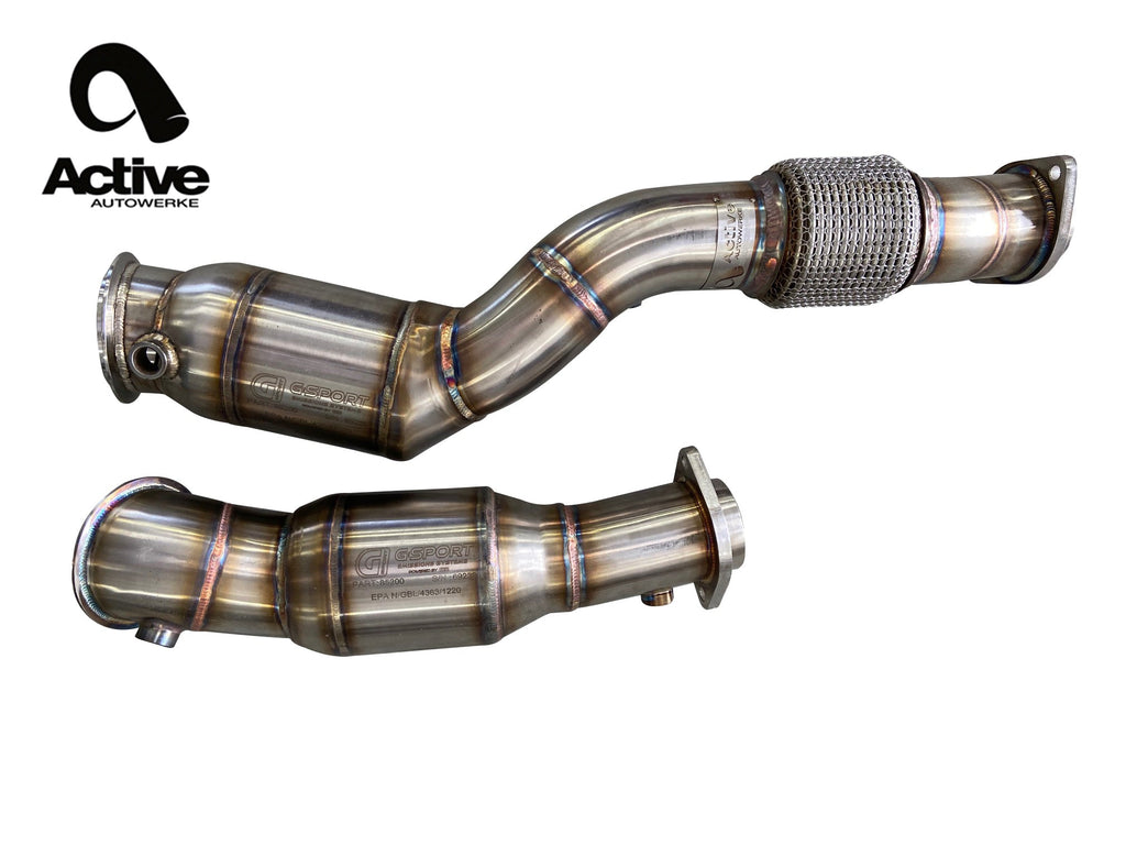 Active Autowerke BMW S58 G80 M3 G82 M4 G87 M2 Downpipes w Aflow CATs