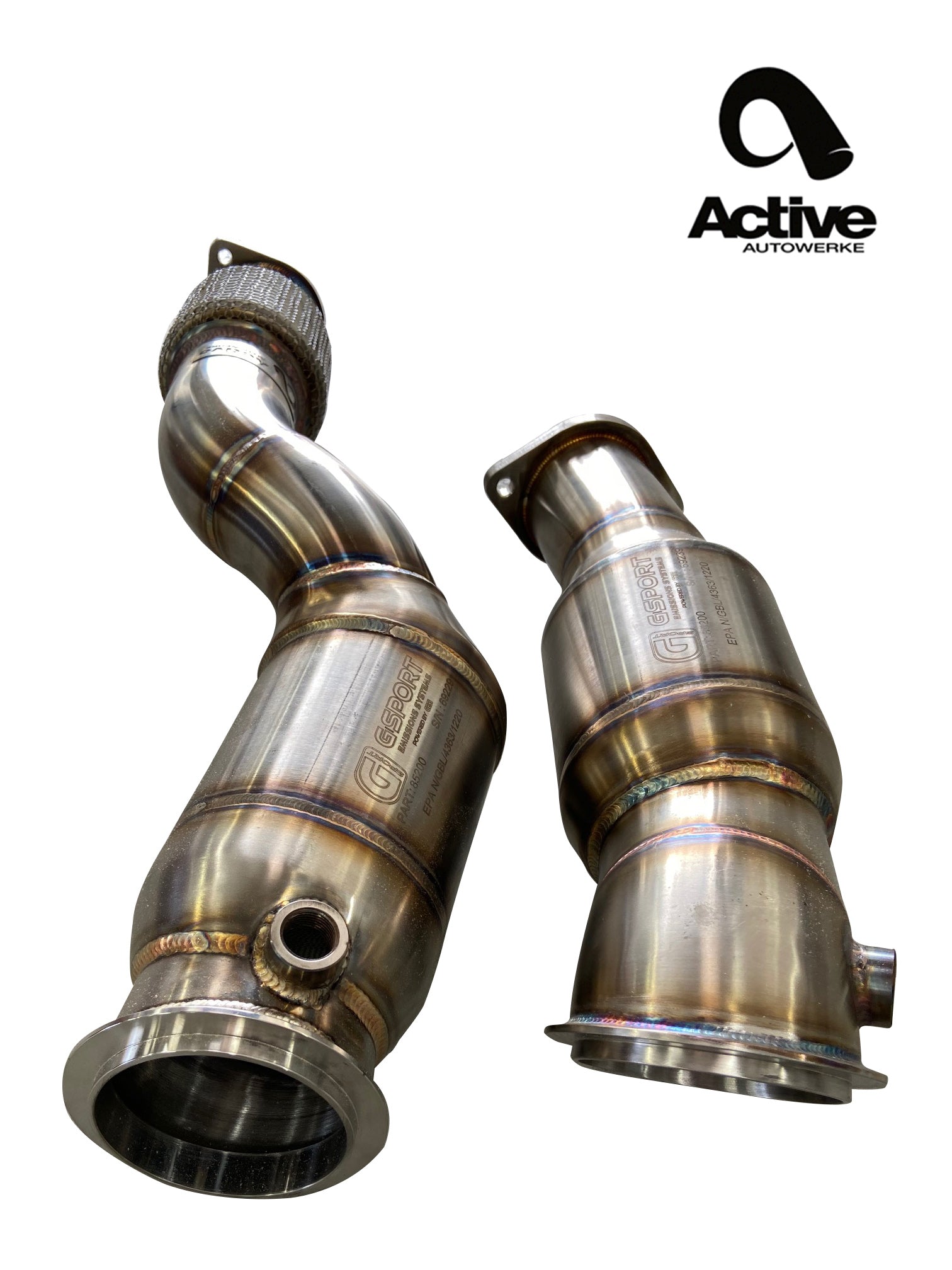 Active Autowerke BMW S58 G80 M3 G82 M4 G87 M2 Downpipes w Aflow CATs