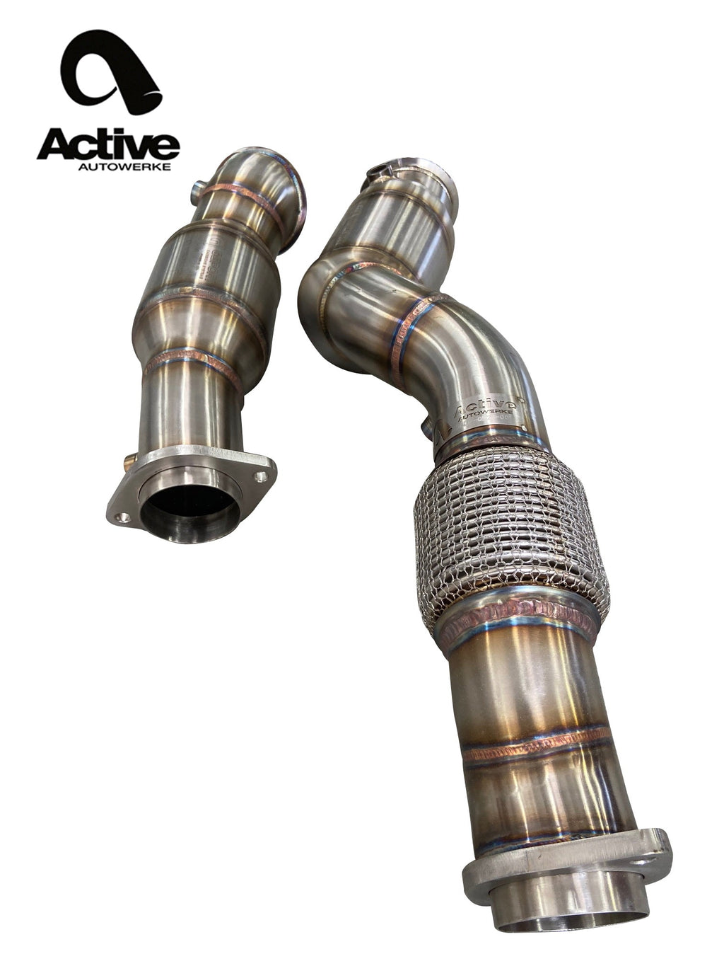 Active Autowerke BMW S58 G80 M3 G82 M4 G87 M2 Downpipes w Aflow CATs