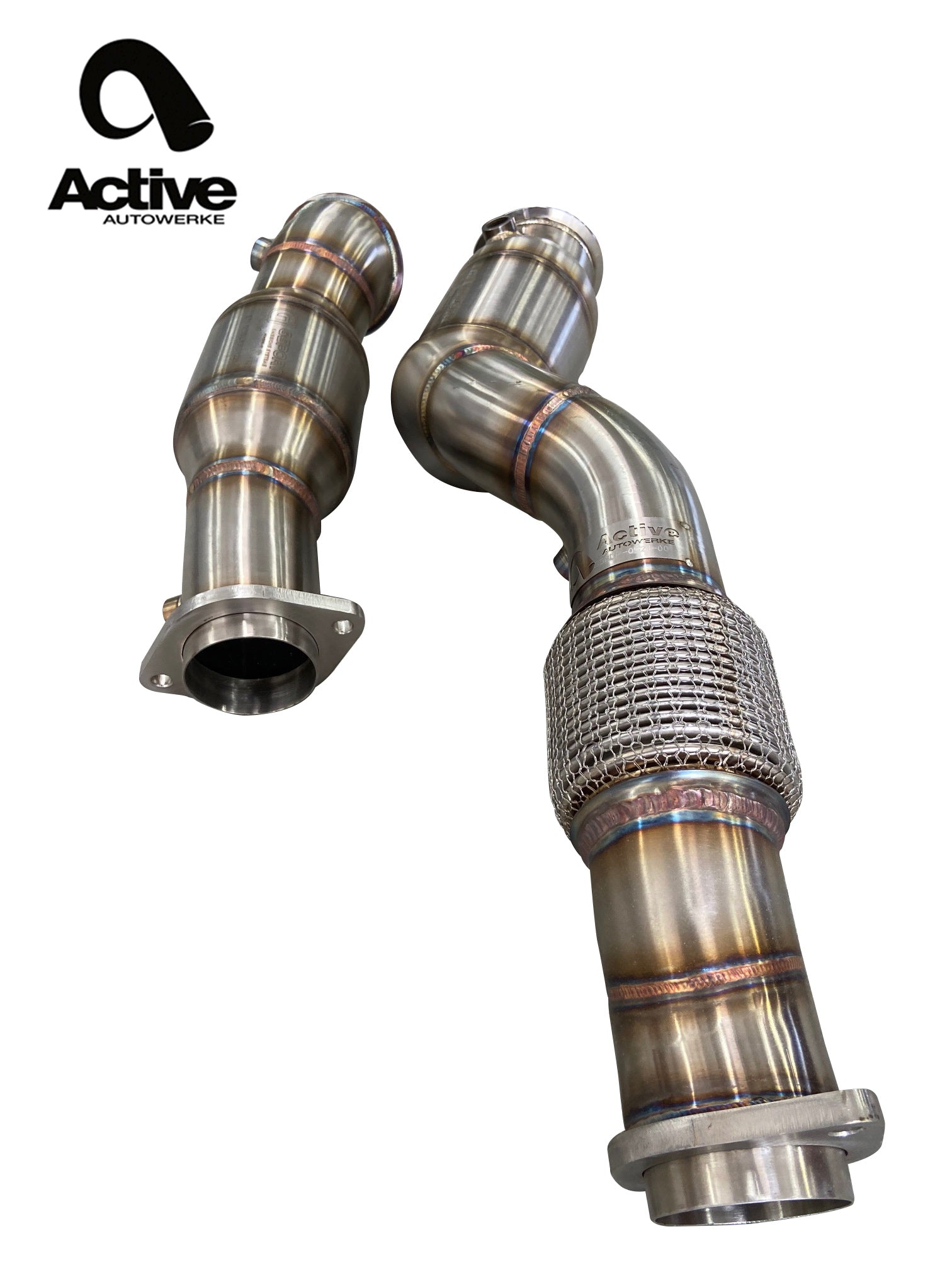 Active Autowerke BMW S58 G80 M3 G82 M4 G87 M2 Downpipes w Aflow CATs
