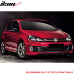Fits 10-14 Golf MK6 Mesh GTI Black Red Front Grille Logo Base - ABS