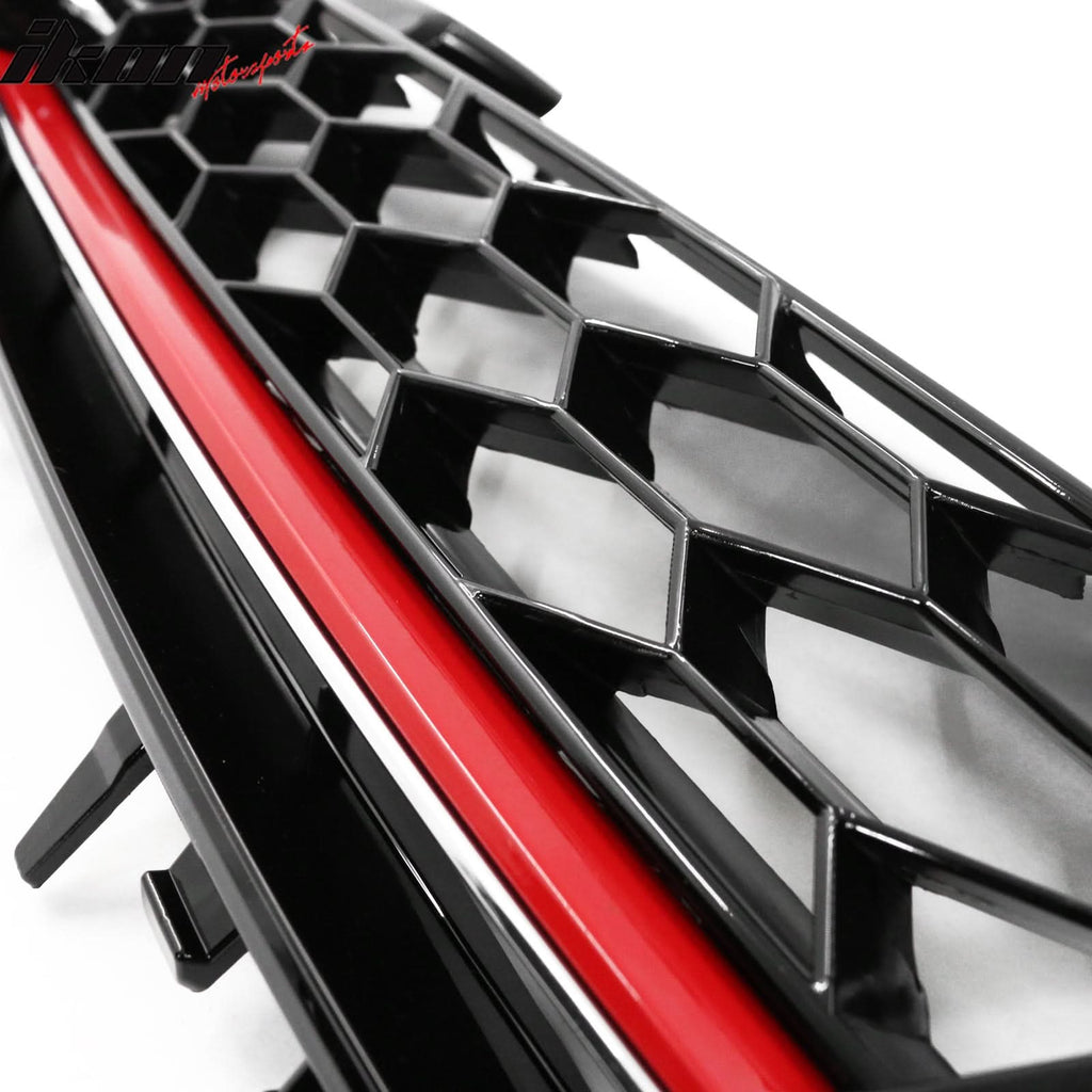 Fits 15-17 Golf MK7 Mesh GTI Red Trim Front Grille Logo Badge Base