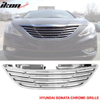 2011-2014 Hyundai Sonata Front Upper Mesh Grille Chrome Horizon ABS
