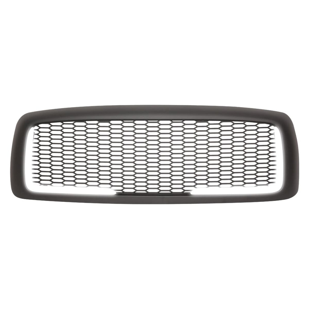 02-05 Dodge Ram Honeycomb Mesh Grille w/ LED DRL Lights Matte Black