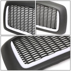 02-05 Dodge Ram Honeycomb Mesh Grille w/ LED DRL Lights Matte Black