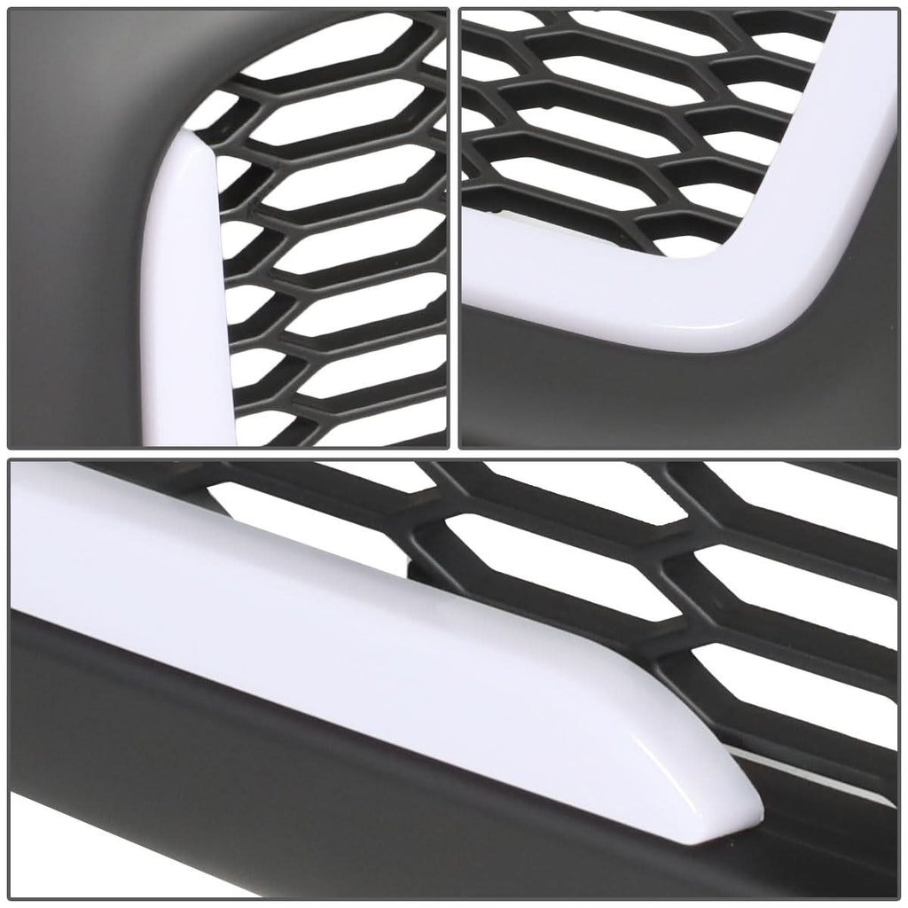 02-05 Dodge Ram Honeycomb Mesh Grille w/ LED DRL Lights Matte Black