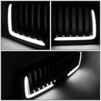 02-05 Dodge Ram Vertical Fence Style LED DRL Grille - Matte Black