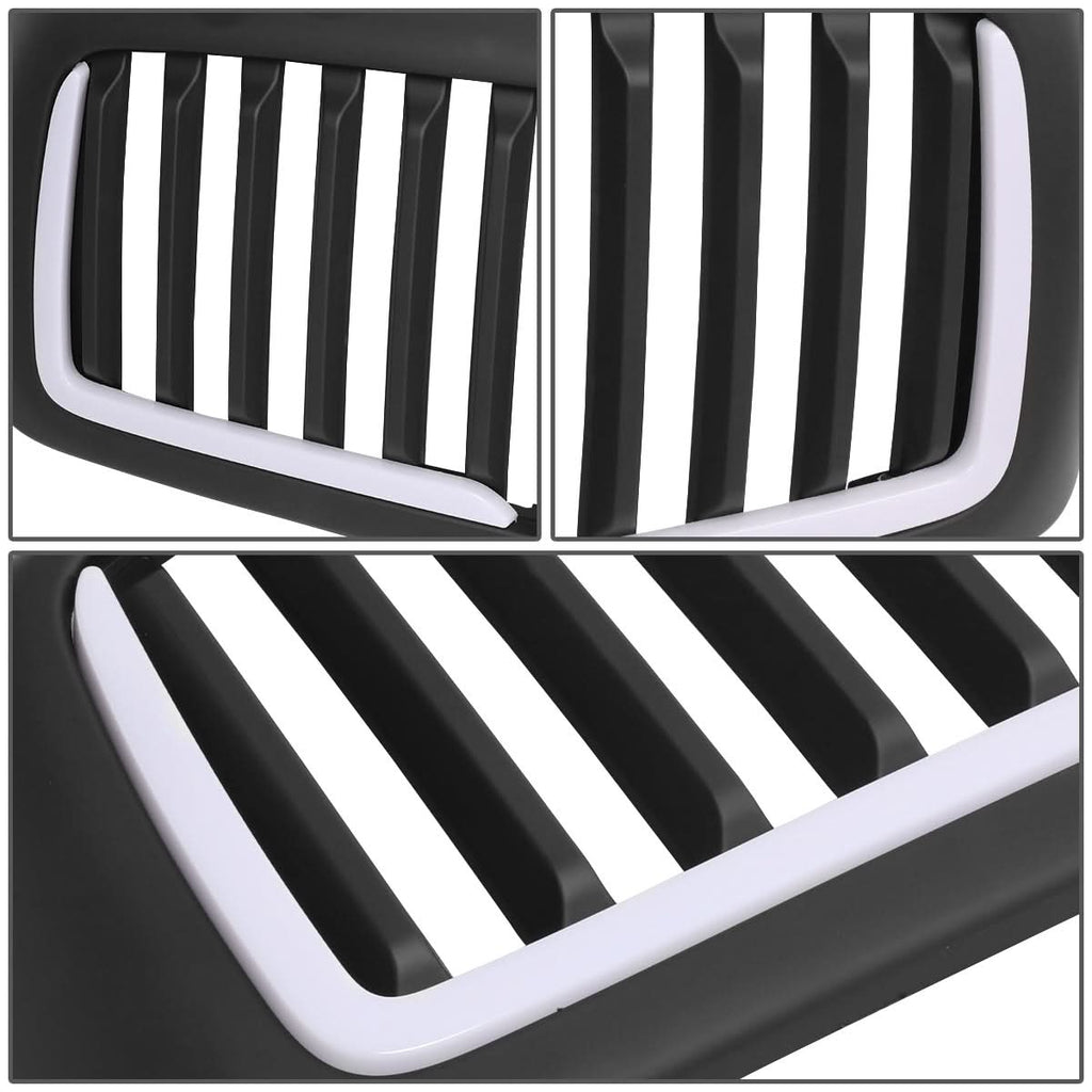02-05 Dodge Ram Vertical Fence Style LED DRL Grille - Matte Black