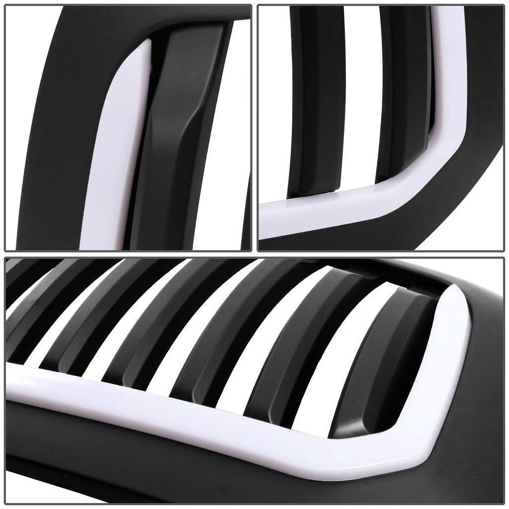 13-18 Dodge Ram 1500 Vertical Fence Style LED DRL Grille Matte Black