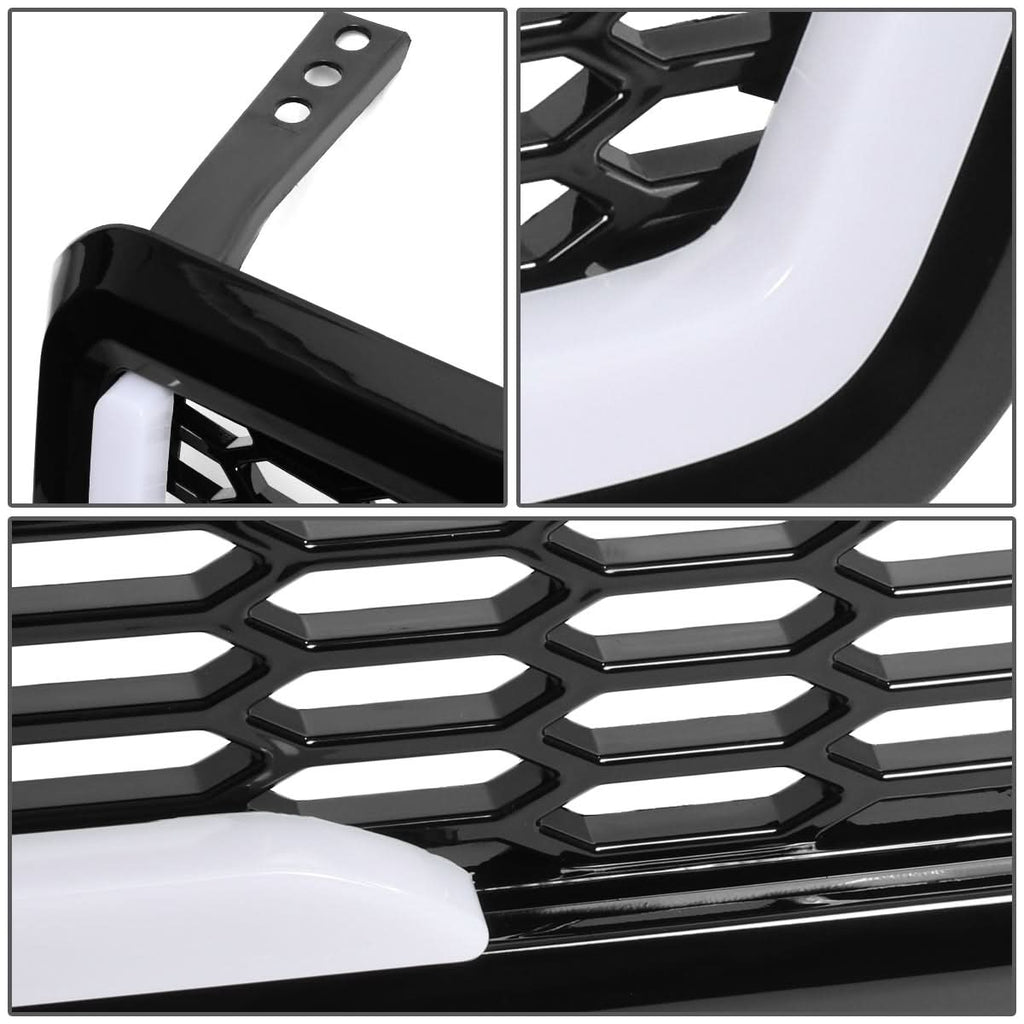 04-08 Ford F-150 Honeycomb Mesh Grille with LED DRL Lights - Black