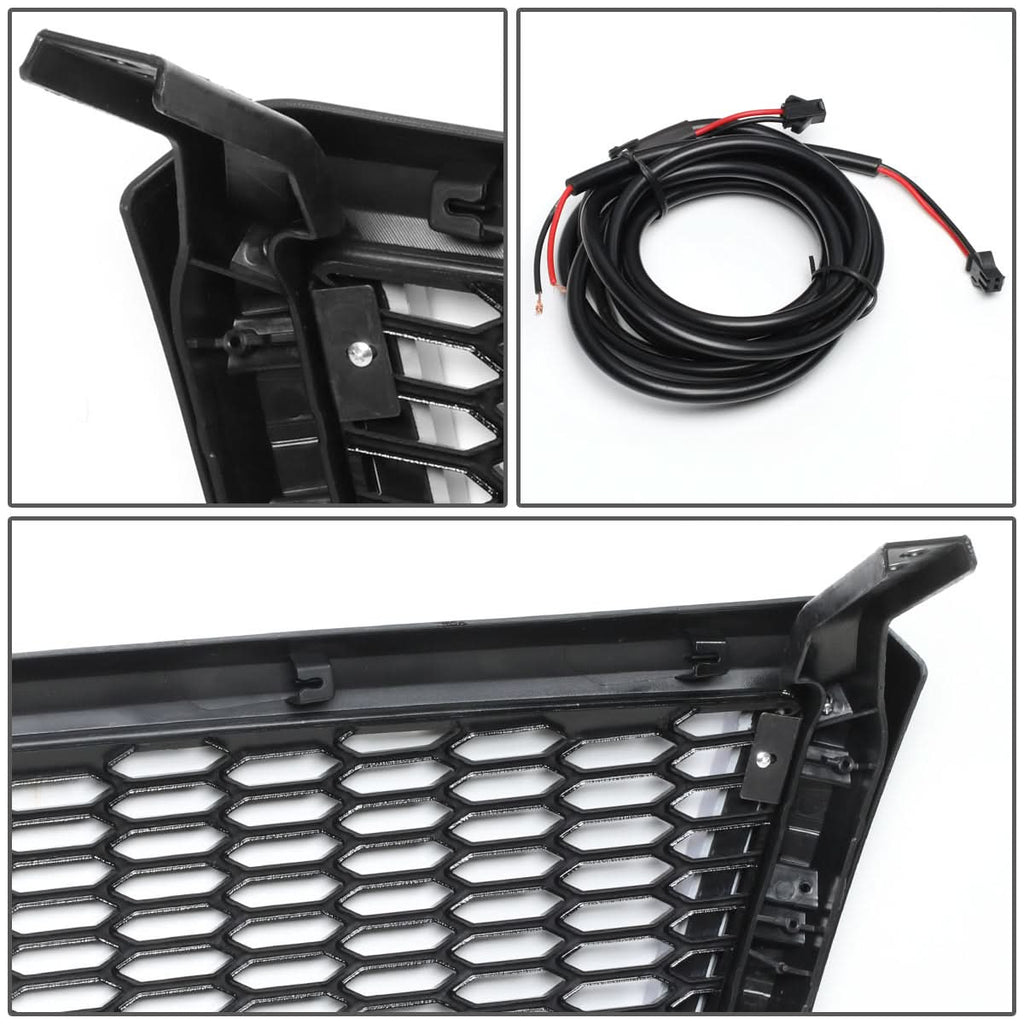 04-08 Ford F-150 Honeycomb Mesh Grille with LED DRL Lights - Black