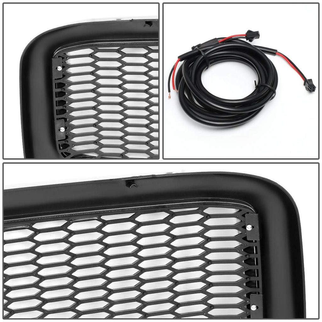 99-04 Ford F-250 F-350 F-450 F-550 Honeycomb Mesh Grille w/ LED DRL