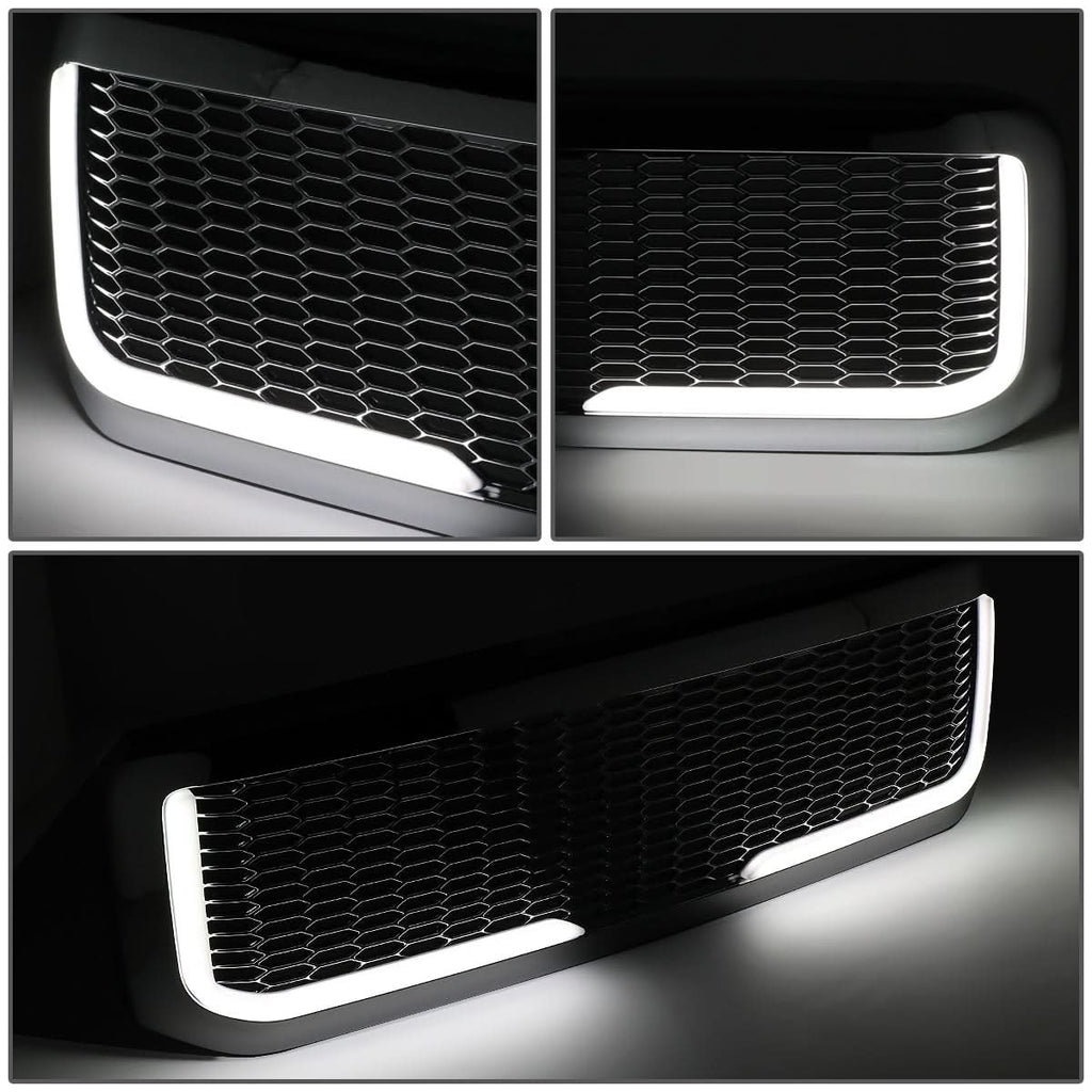 99-04 Ford F-250/F-350/F-450/F-550 Honeycomb Mesh Grille w/ LED DRL