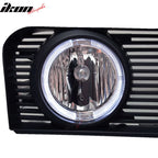2005-2009 Ford Mustang Black Mesh Front Upper Grille Halo Fog Lights