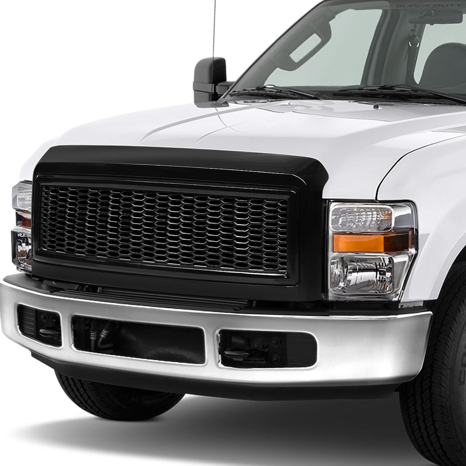 2008-2010 Ford F-250 F-350 F-450 F-550 Honeycomb Mesh Grille - Black