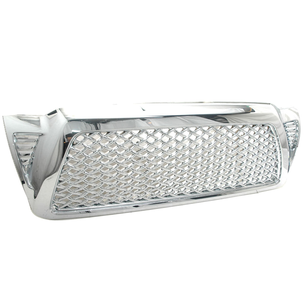 Fits 05-11 Tacoma Chrome Replacement Front Hood Bumper Mesh GrilleABS