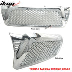 Fits 05-11 Tacoma Chrome Replacement Front Hood Bumper Mesh GrilleABS