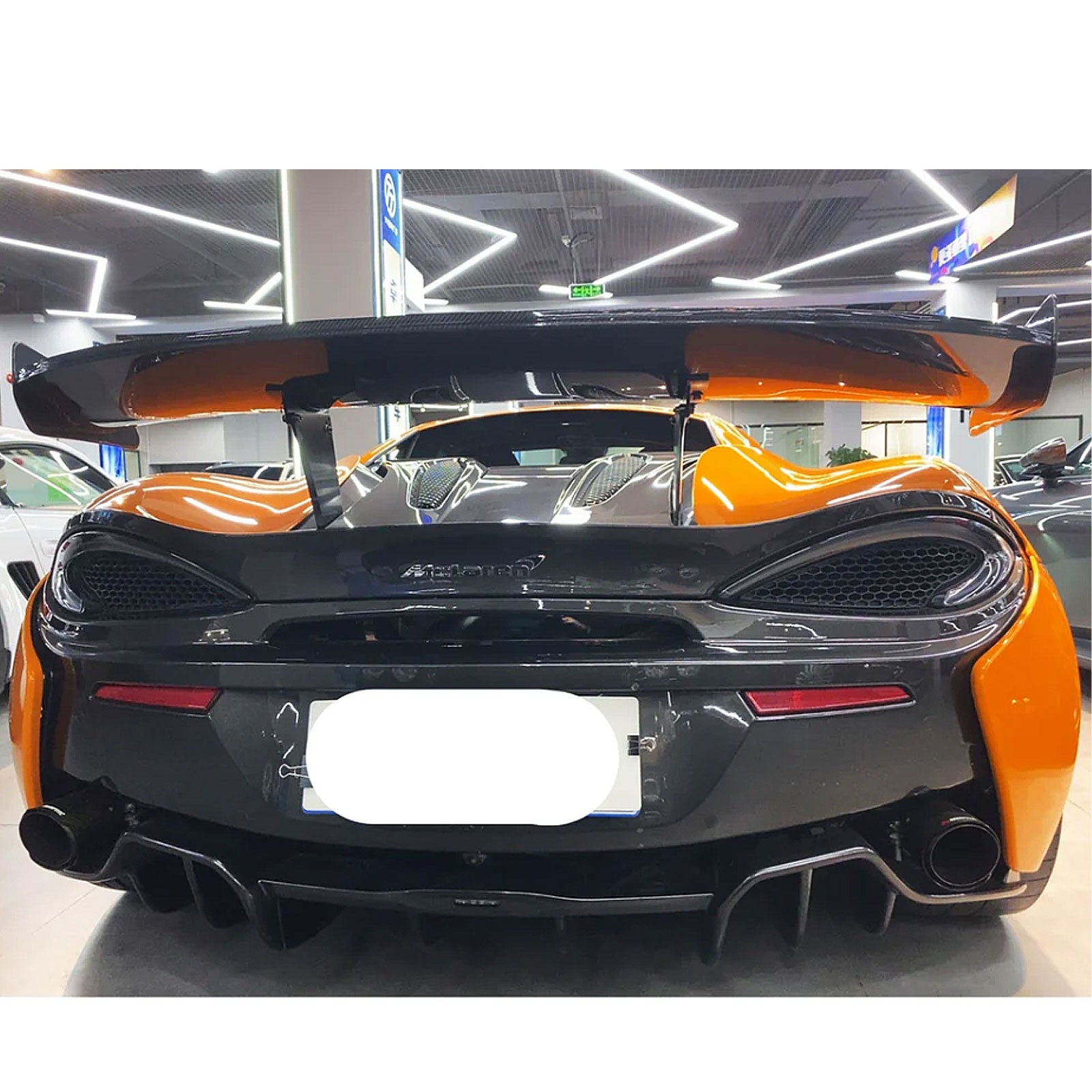 Dry Carbon Fiber GT4 Wing Spoiler for McLaren 570S - Bull Boost Performance