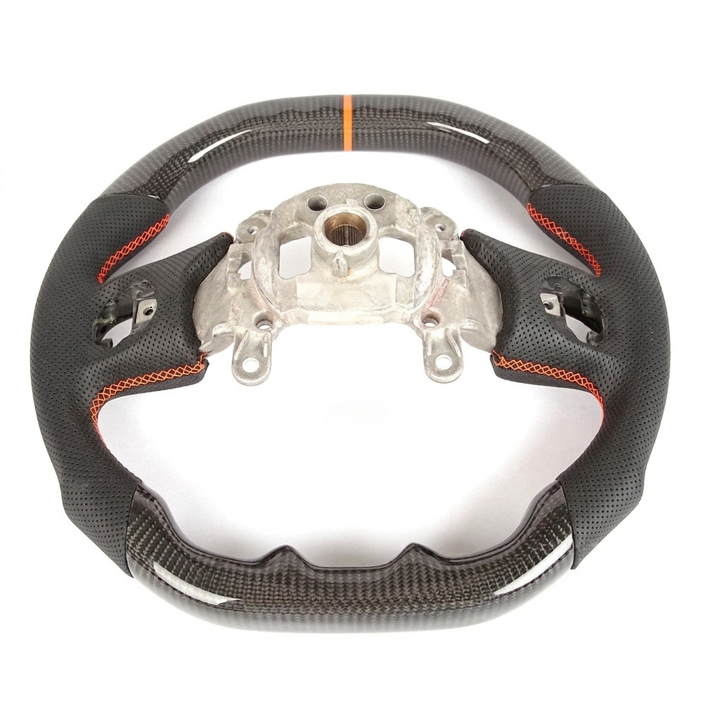Flat Top & Bottom Real Carbon Fiber Steering Wheel for Jeep Wrangler JL (2018+)