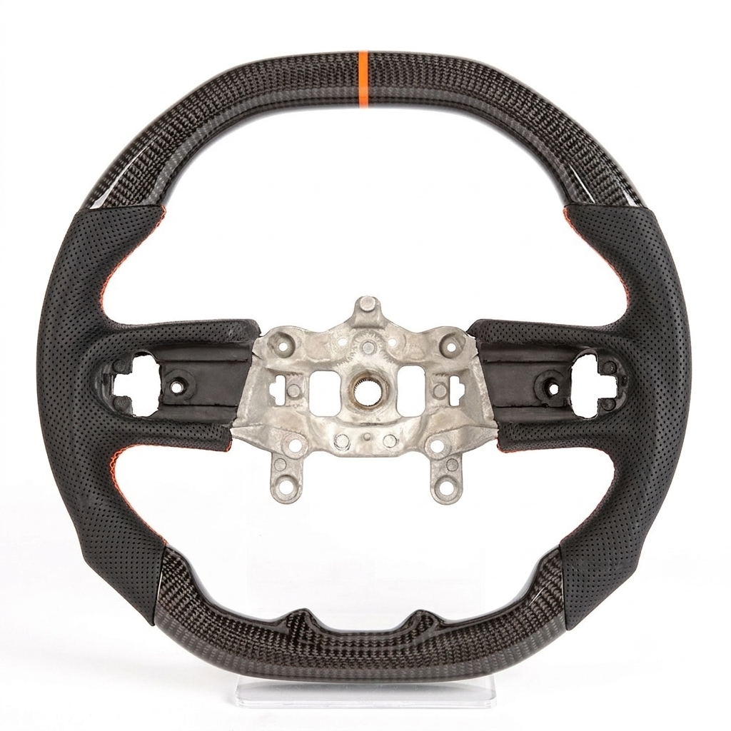 Flat Top & Bottom Real Carbon Fiber Steering Wheel for Jeep Wrangler JL (2018+)