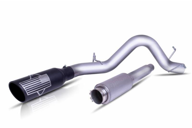 Gibson 20-21 Ford F250/F350 SD Crew Cab (Long Bed) 7.3L Cat-Back Exhaust - Patriot Flag Series