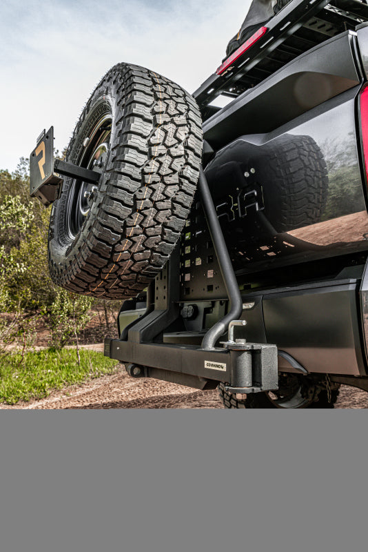 Go Rhino Swing-A-Way Hitch Mounted Tire Carrier (Lic. Plate Lights Not Included) - Textured Black