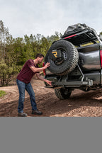 Go Rhino Swing-A-Way Hitch Mounted Tire Carrier (Lic. Plate Lights Not Included) - Textured Black