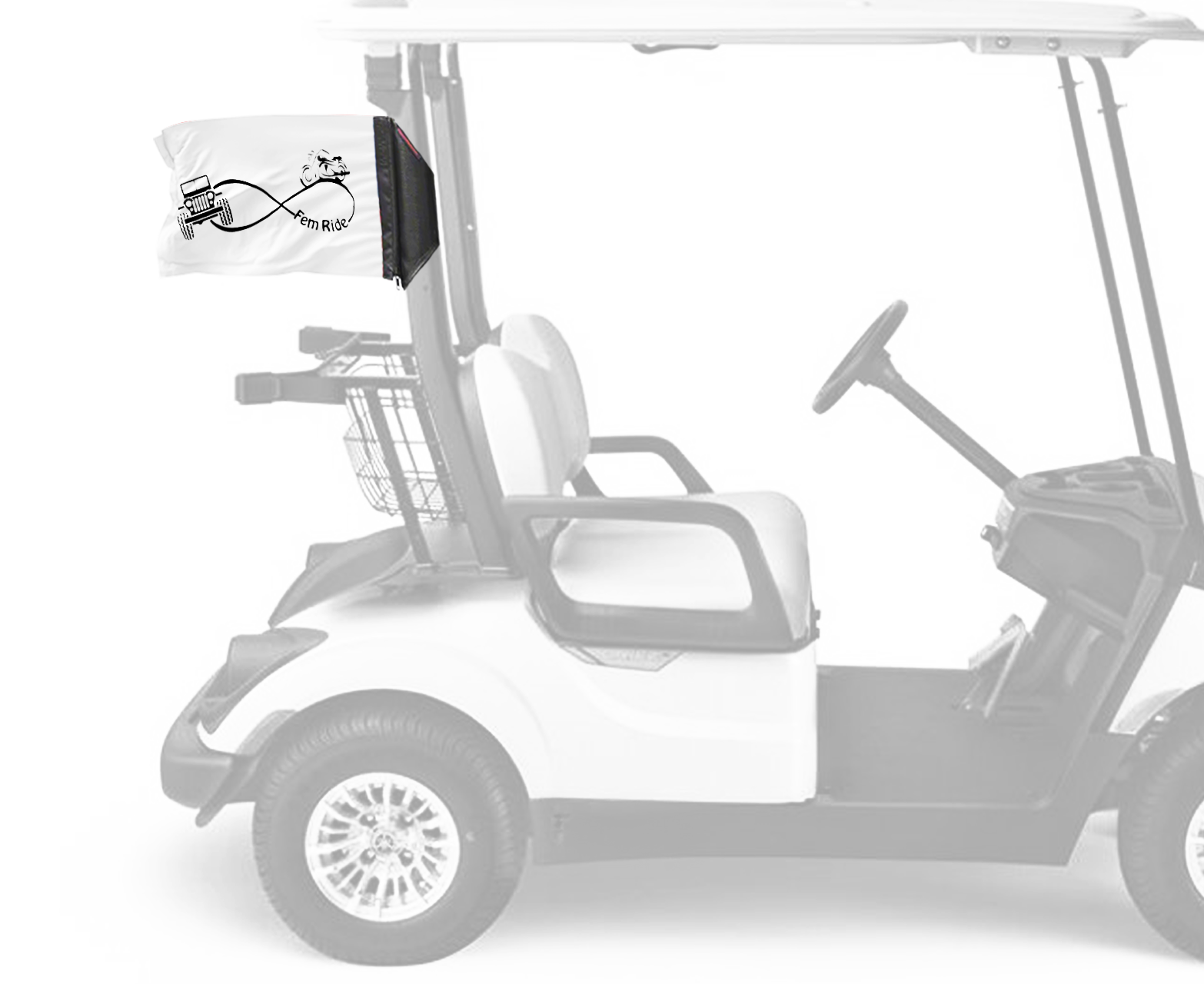 Fem Ride 12"x18" Forever Wave Flag for Golf Carts
