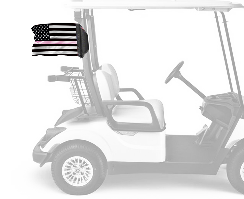 USA Subdued Thin Pink Line 12"x18" Forever Wave Flag for Golf Carts