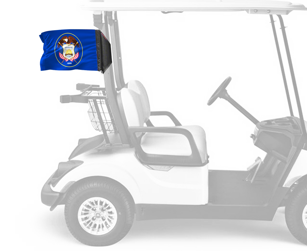 State Flag Utah "Old Style" 12"x18" Forever Wave Flag for Golf Carts