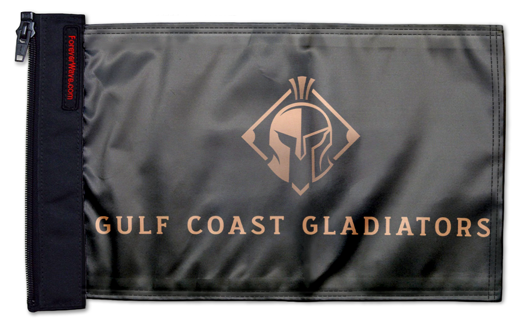 Gulf Coast Gladiators 11"x17" Forever Wave Flag for Jeep Wrangler JLU 4-Door 2018-Present