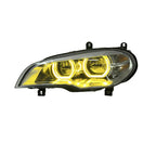 Angel Eyes Style Dual Color LED Headlights Assembly for BMW X5 E70 (2008–2013)