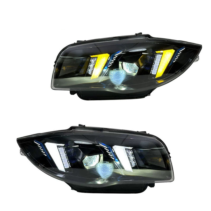 Dual Color LED Headlights Assembly for BMW 1 Series E82 E87 (2004–2011)
