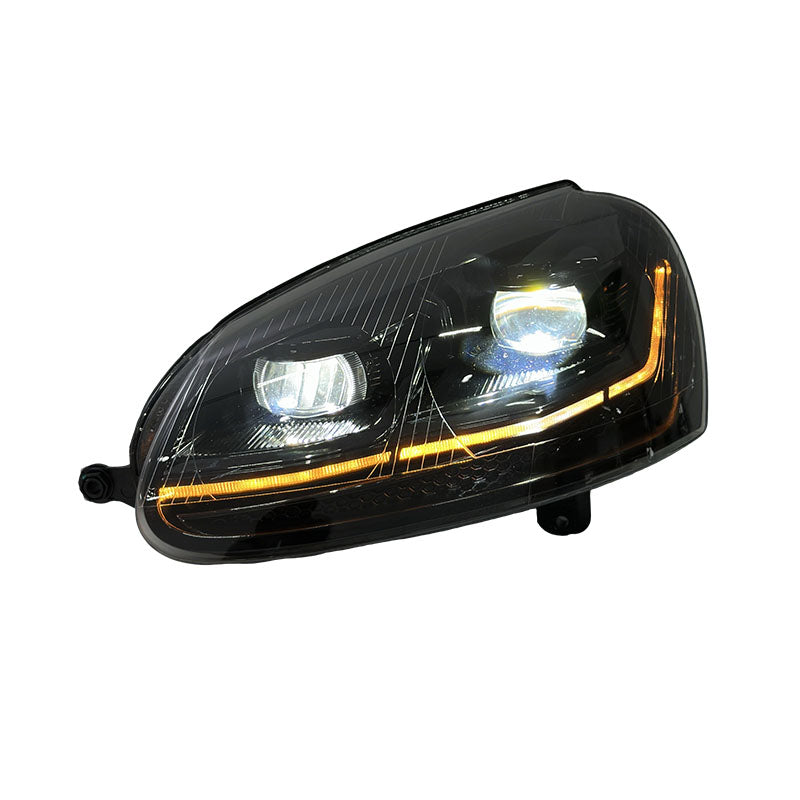 Dual-Color Smoked LED Headlights for Volkswagen Golf Mk5 2006-2010