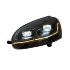 Dual-Color Smoked LED Headlights for Volkswagen Golf Mk5 2006-2010