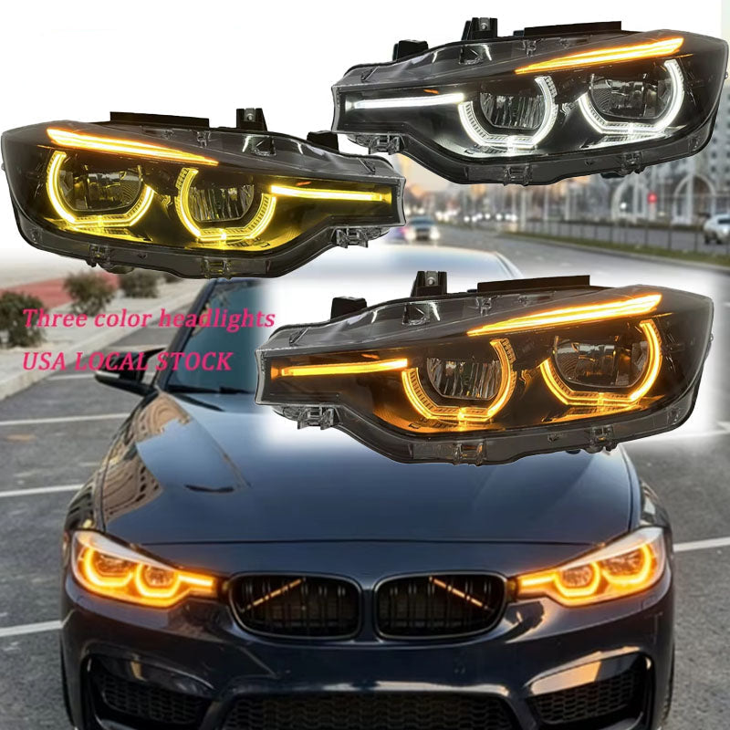 Three-Color IKON Style LED Headlights for BMW 3 Series F30/F35 2013-2018