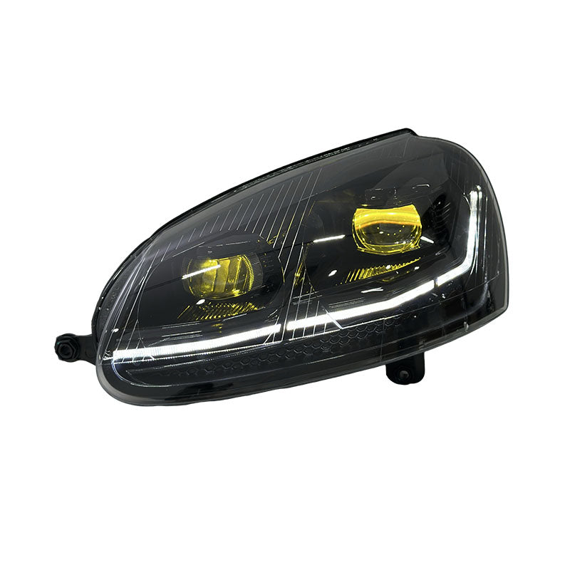 Dual-Color Smoked LED Headlights for Volkswagen Golf Mk5 2006-2010
