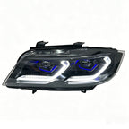BMW E90 Tri-Color DRL LED Headlights Smoked Upgrade 2005–2011