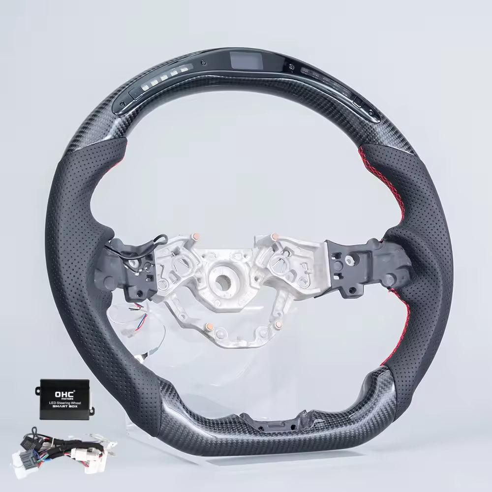 Real Carbon Fiber LED Steering Wheel for Nissan Z Fairlady 400Z RZ34 2023–2026 with Perforated Leather Grip