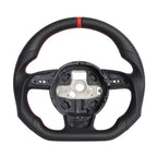 Flat-Bottom Real Carbon Fiber Steering Wheel for Audi A3 A4 A5 S3 S4 S5 RS3 RS4 RS5 RS6 RS7 SQ5 2012–2016